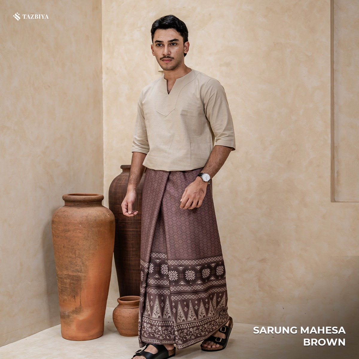 TAZBIYA PRAYER-SET SARUNG MAHESA SERIES I SARUNG LAKI LAKI DEWASA MOTIF
