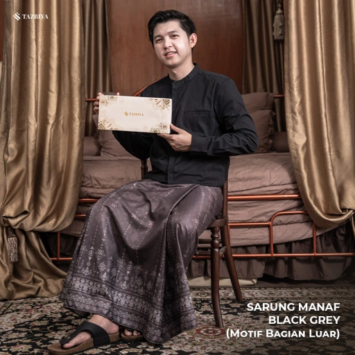Image of [NEW!] TAZBIYA PRAYER-SET SARUNG TWO-TONE MANAF SERIES | SARUNG LAKI LAKI DEWASA MOTIF