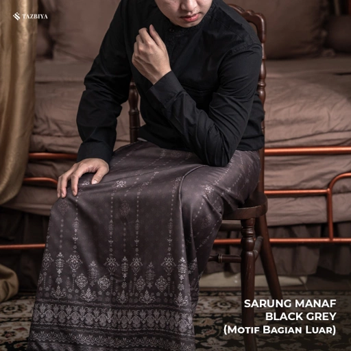 Image of [NEW!] TAZBIYA PRAYER-SET SARUNG TWO-TONE MANAF SERIES | SARUNG LAKI LAKI DEWASA MOTIF