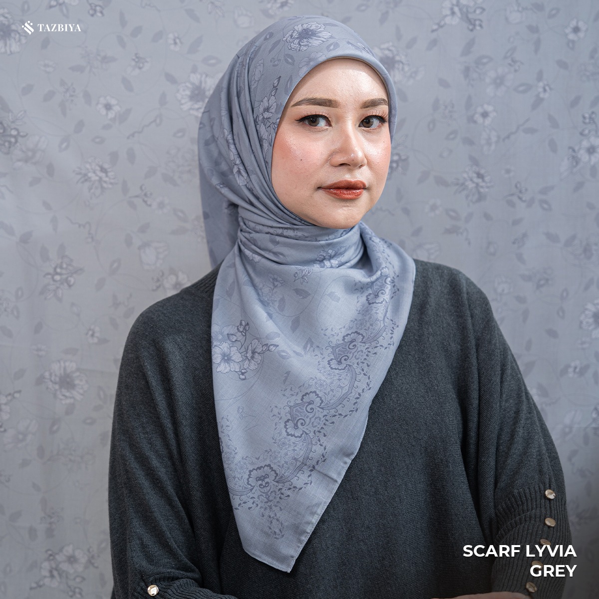 TAZBIYA SCARF - LYVIA SERIES I TAZBIYA HIJAB VOAL MOTIF JAHIT TEPI 