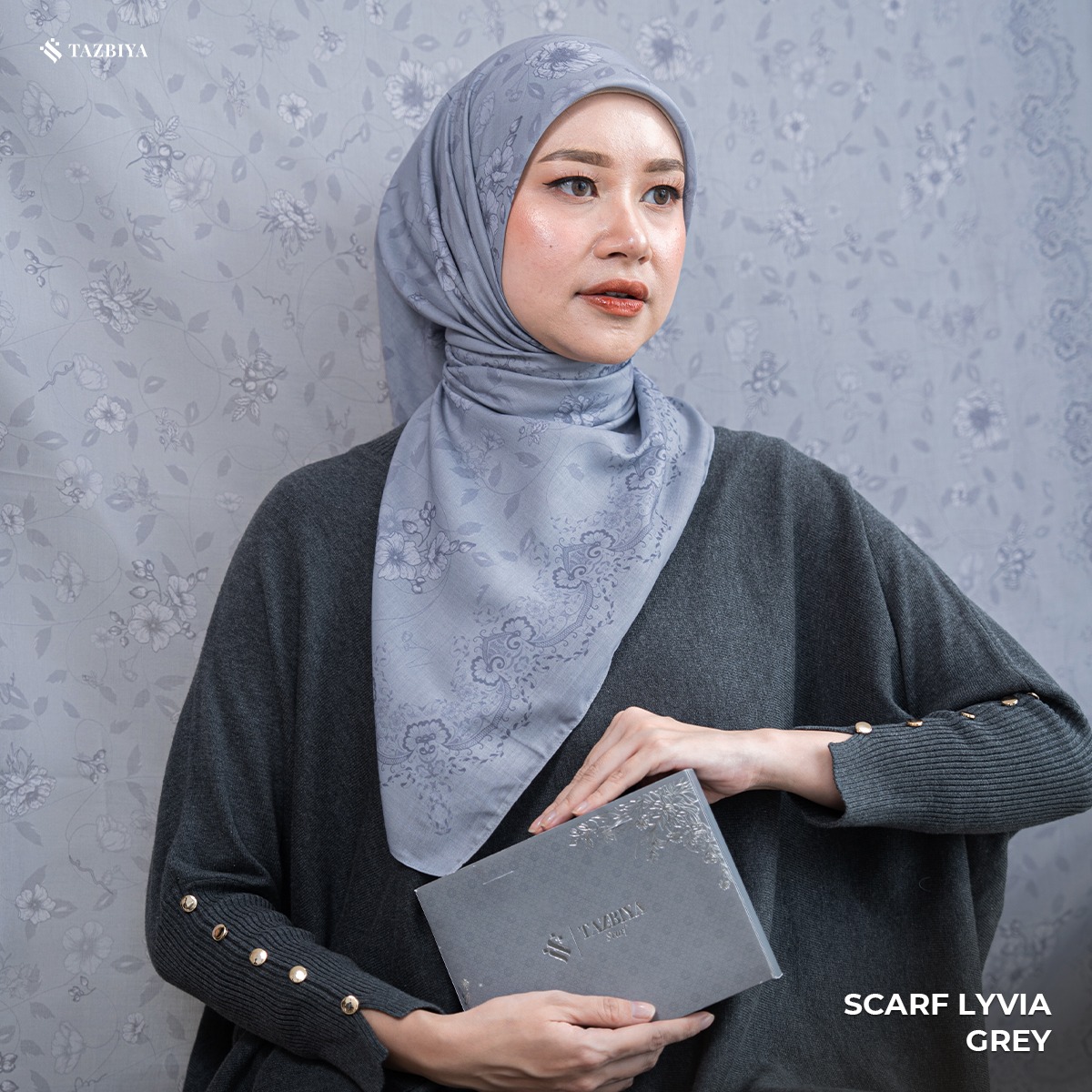 TAZBIYA SCARF - LYVIA SERIES I TAZBIYA HIJAB VOAL MOTIF JAHIT TEPI 