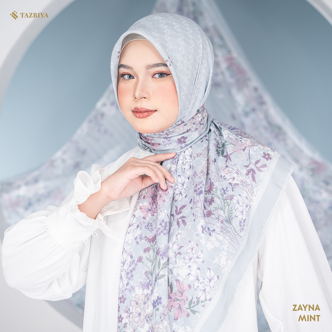 TAZBIYA SCARF - ZAYNA SERIES I TAZBIYA HIJAB VOAL MOTIF JAHIT TEPI