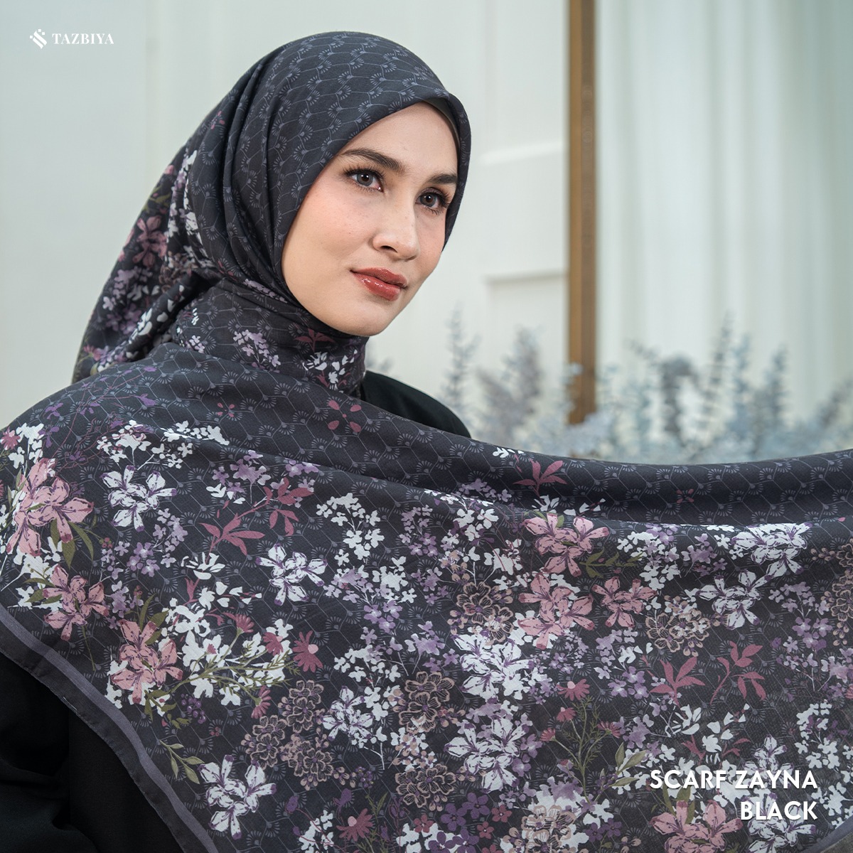 TAZBIYA SCARF - ZAYNA SERIES I TAZBIYA HIJAB VOAL MOTIF JAHIT TEPI