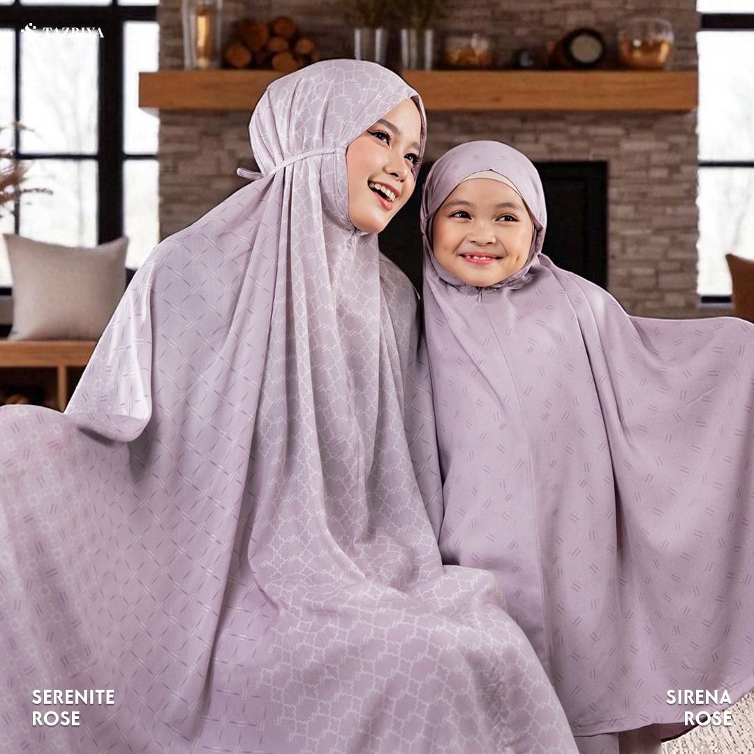 TAZBIYA KOLEKSI MUKENA COUPLE SET IBU - ANAK SERIES I TAS POUCH
