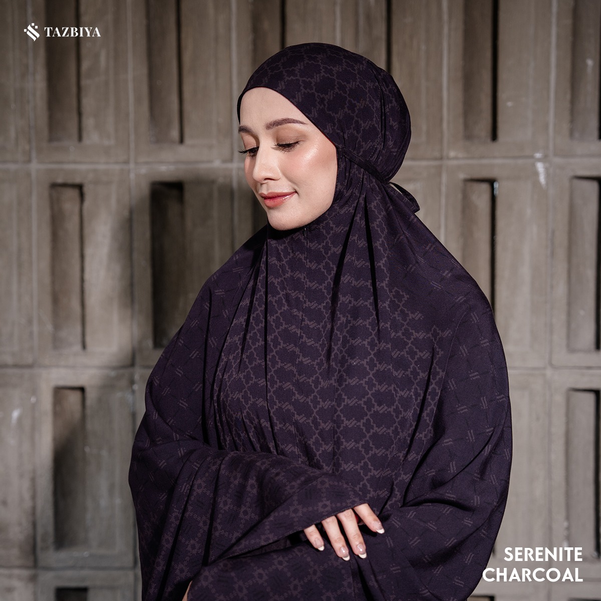 TAZBIYA SERENITE SERIES | MUKENA RAYON 2IN1 DEWASA MONOGRAM SERIES FREE SAJADAH