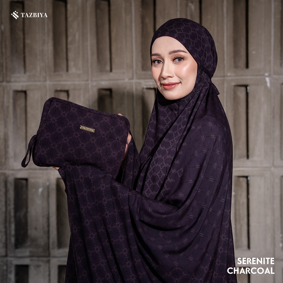 TAZBIYA SERENITE SERIES | MUKENA RAYON 2IN1 DEWASA MONOGRAM SERIES FREE SAJADAH