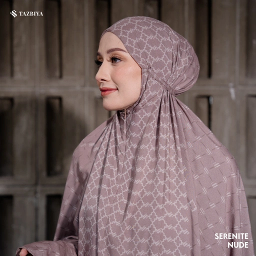 Image of TAZBIYA SERENITE SERIES | MUKENA RAYON 2IN1 DEWASA MONOGRAM SERIES FREE SAJADAH
