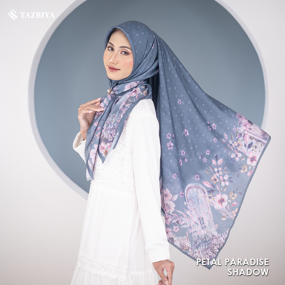 TAZBIYA SCARF - PETAL PARADISE SERIES I TAZBIYA HIJAB VOAL MOTIF LASER CUT