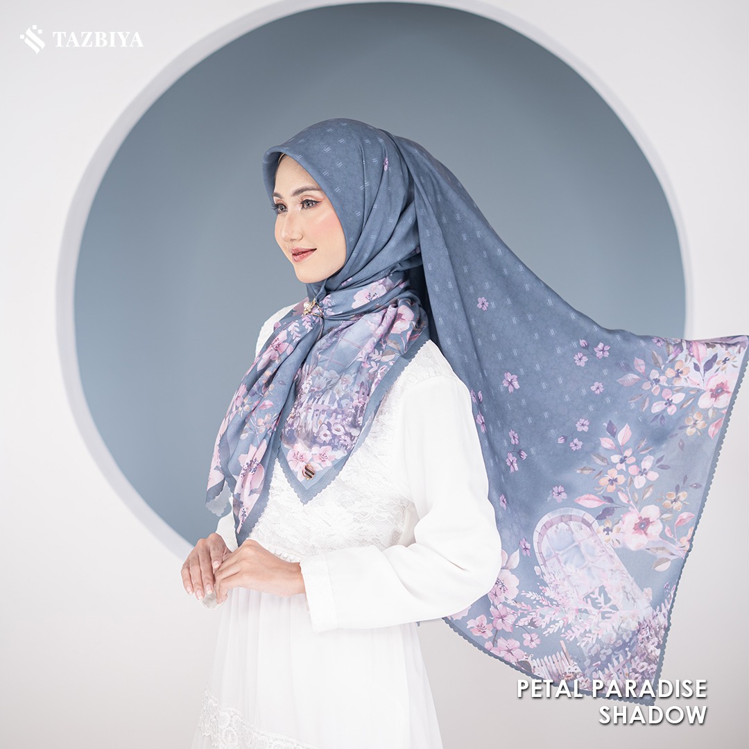 TAZBIYA SCARF - PETAL PARADISE SERIES I TAZBIYA HIJAB VOAL MOTIF LASER CUT