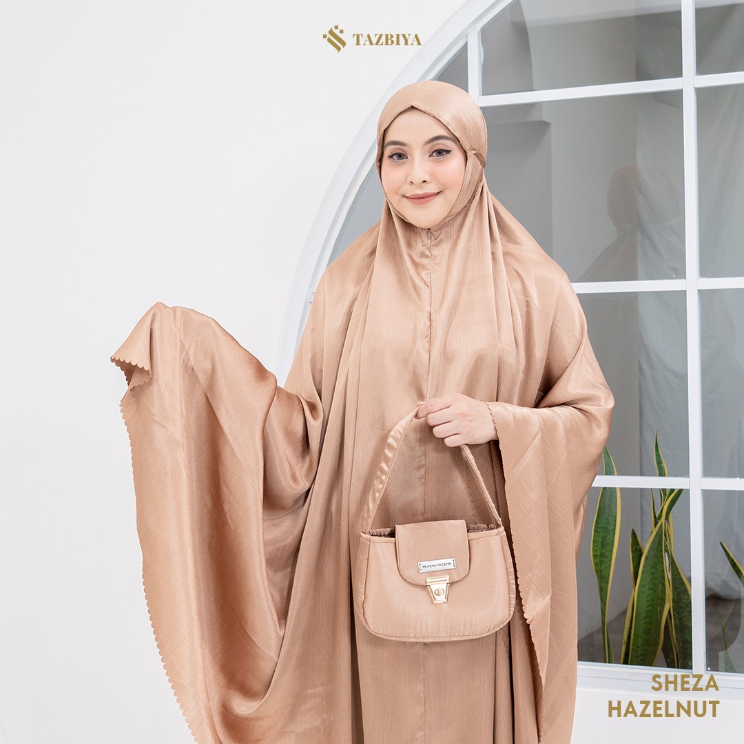 MUKENA TAZBIYA PREMIUM SILK SHEZA SERIES ALLSIZE | LASER CUT