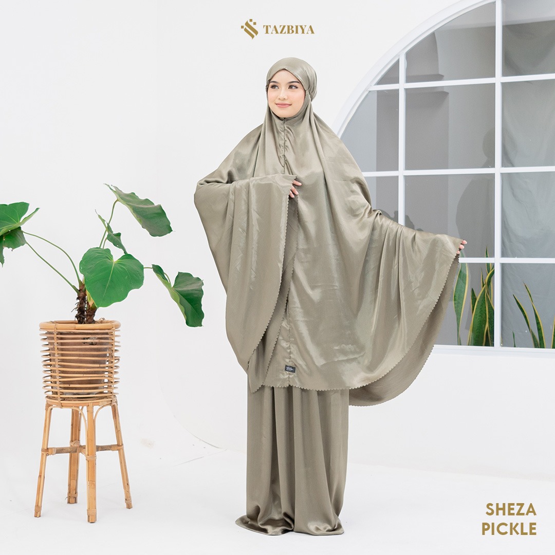 MUKENA TAZBIYA PREMIUM SILK SHEZA SERIES ALLSIZE | LASER CUT