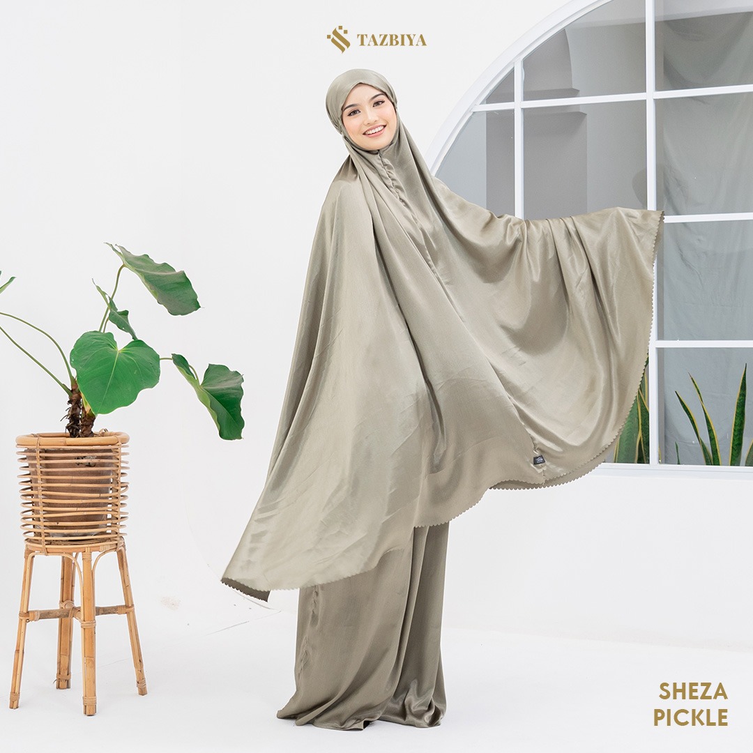 MUKENA TAZBIYA PREMIUM SILK SHEZA SERIES ALLSIZE | LASER CUT