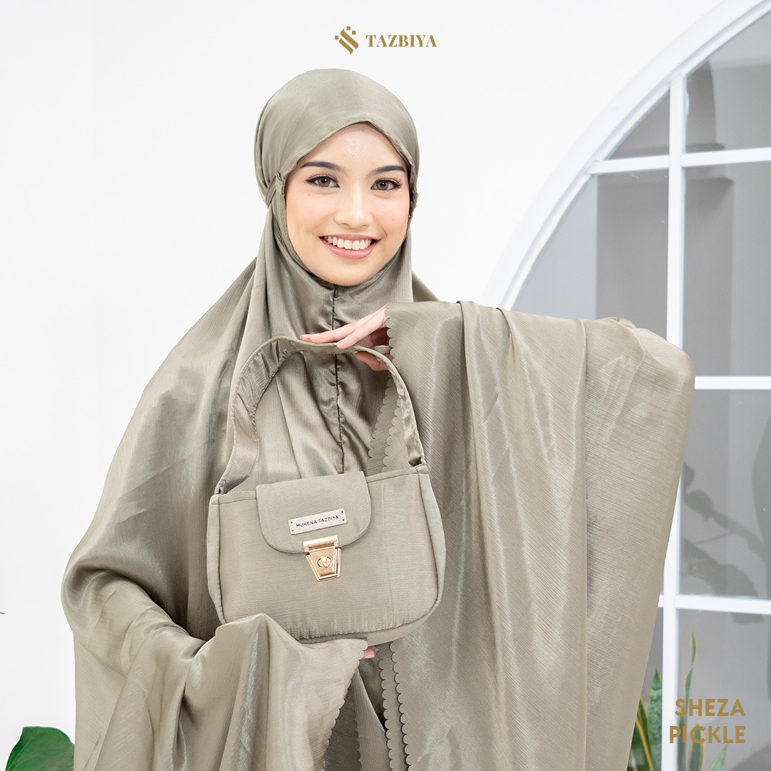 MUKENA TAZBIYA PREMIUM SILK SHEZA SERIES ALLSIZE | LASER CUT