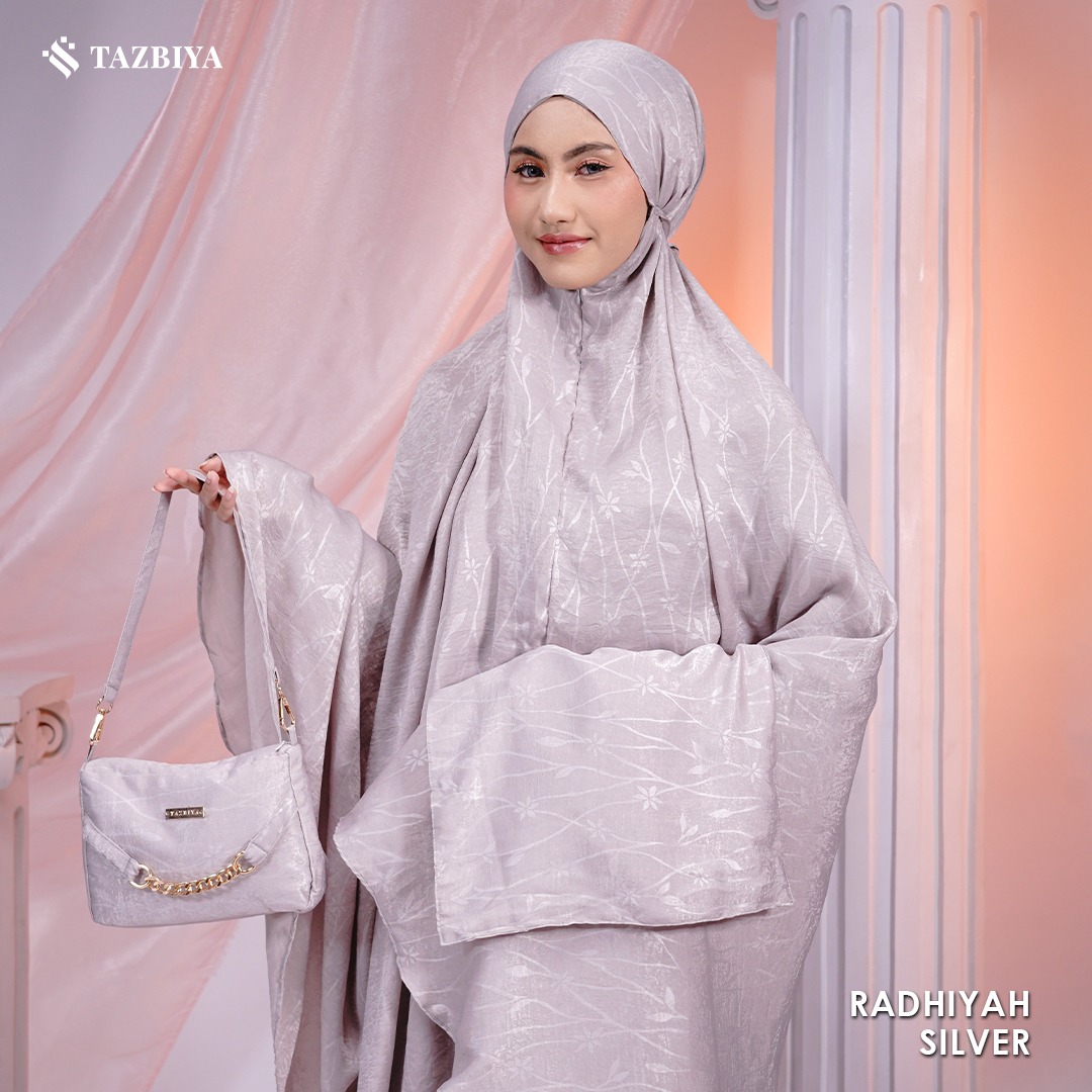 MUKENA PREMIUM SILK EMBOSS TAZBIYA DEWASA RADHIYAH NADHIRAH SERIES 