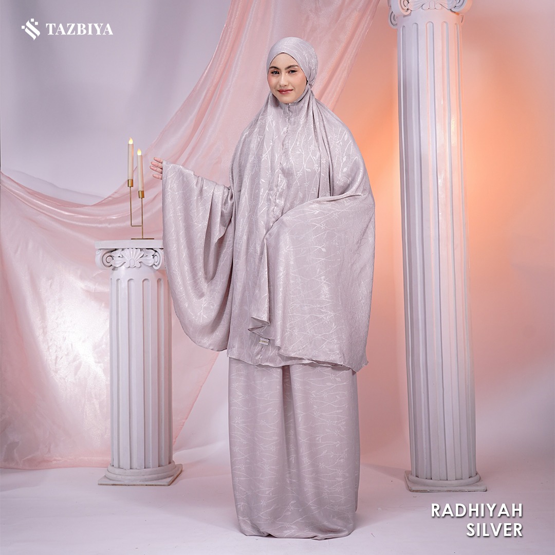 MUKENA PREMIUM SILK EMBOSS TAZBIYA DEWASA RADHIYAH NADHIRAH SERIES 