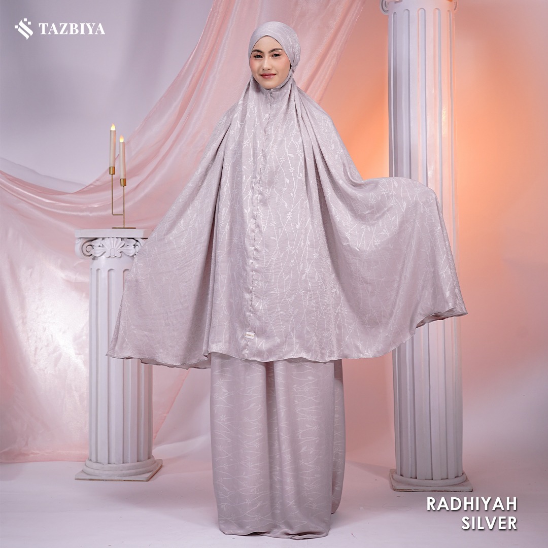 MUKENA PREMIUM SILK EMBOSS TAZBIYA DEWASA RADHIYAH NADHIRAH SERIES 