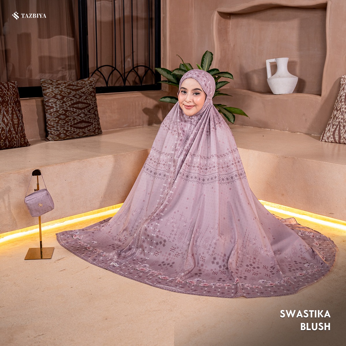 [NEW] TAZBIYA - Mukena Travel Premium 2in1 Sajadah Swastika Series (Mukena Travel Inovasi Bahan Halus Anti Berisik)