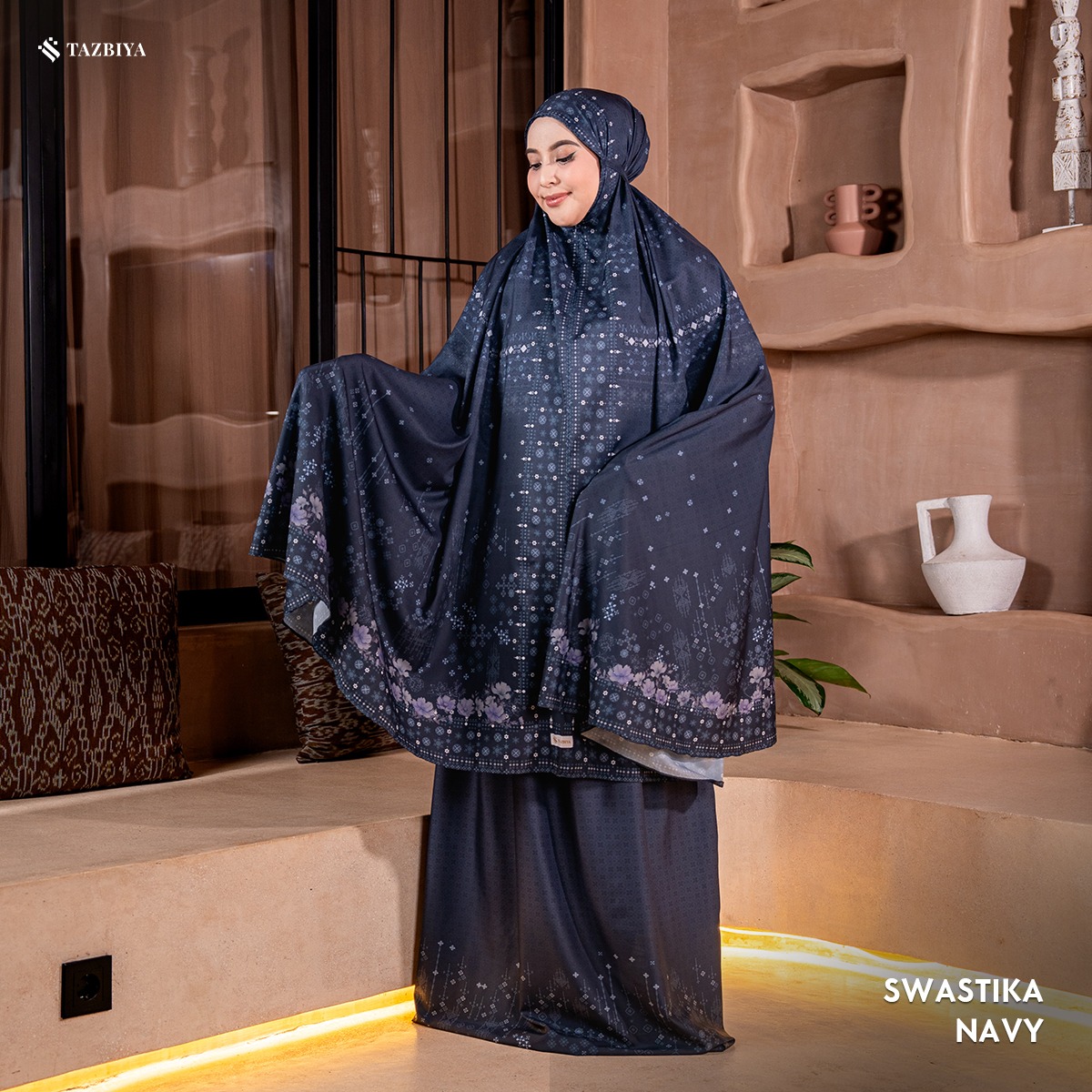 [NEW] TAZBIYA - Mukena Travel Premium 2in1 Sajadah Swastika Series (Mukena Travel Inovasi Bahan Halus Anti Berisik)