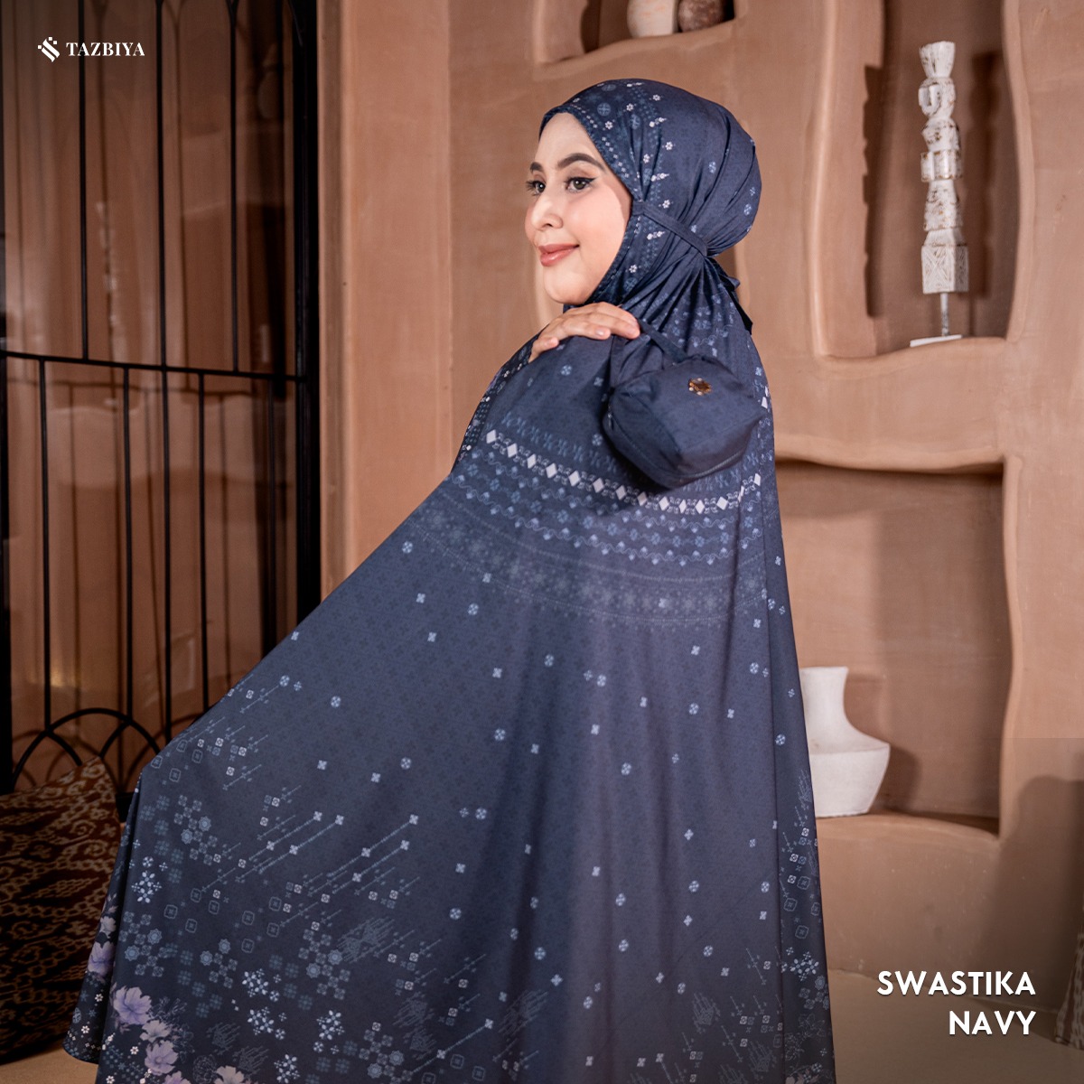 [NEW] TAZBIYA - Mukena Travel Premium 2in1 Sajadah Swastika Series (Mukena Travel Inovasi Bahan Halus Anti Berisik)