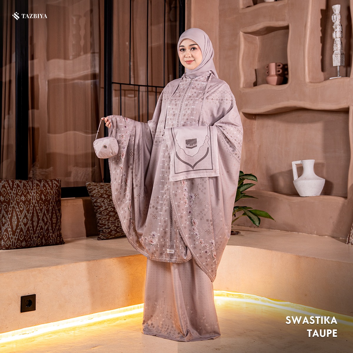 [NEW] TAZBIYA - Mukena Travel Premium 2in1 Sajadah Swastika Series (Mukena Travel Inovasi Bahan Halus Anti Berisik)