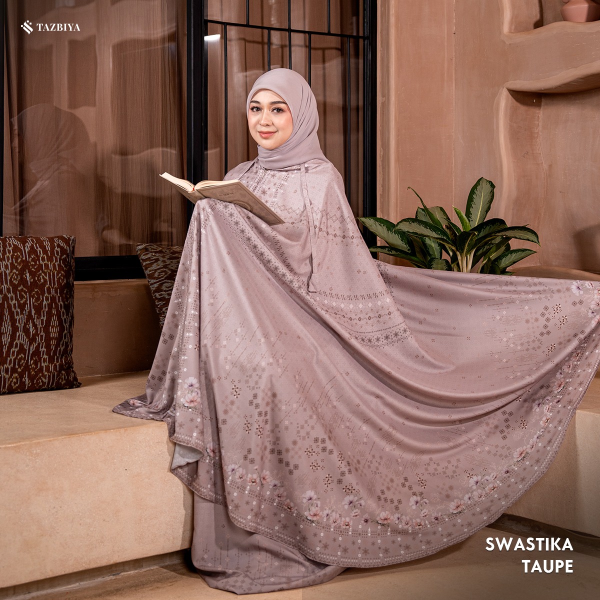 [NEW] TAZBIYA - Mukena Travel Premium 2in1 Sajadah Swastika Series (Mukena Travel Inovasi Bahan Halus Anti Berisik)