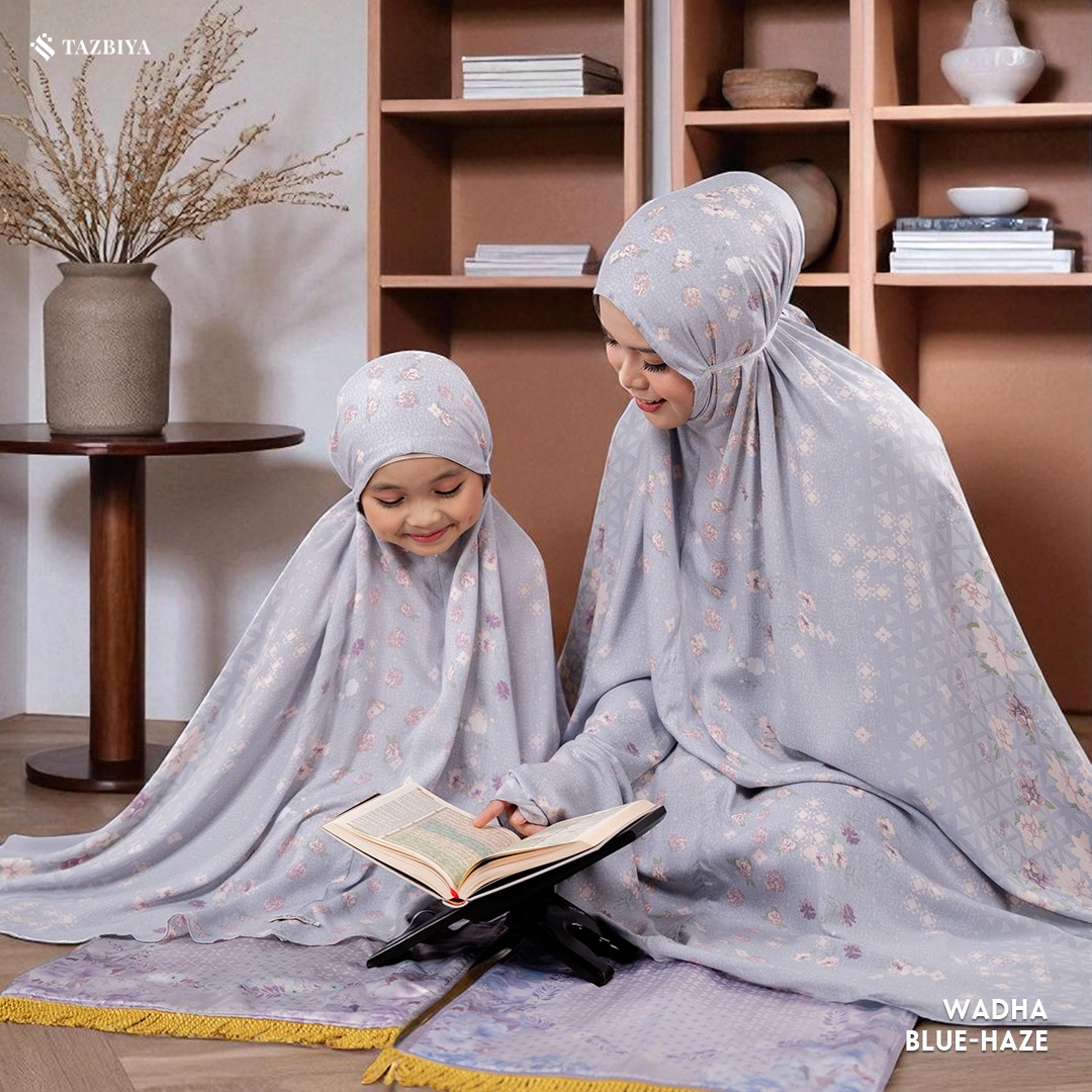 TAZBIYA KOLEKSI MUKENA COUPLE SET IBU - ANAK SERIES I TAS POUCH