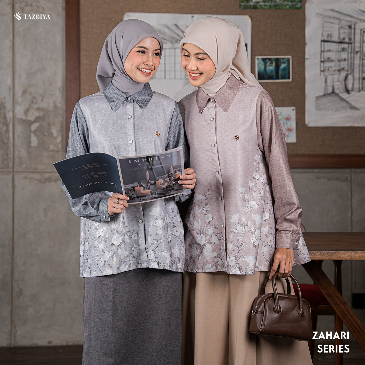 TAZBIYA BLOUSE ZAHARI SERIES | BLOUSE PREMIUM | ATASAN WANITA