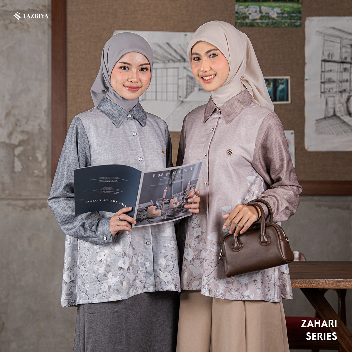 TAZBIYA BLOUSE ZAHARI SERIES | BLOUSE PREMIUM | ATASAN WANITA