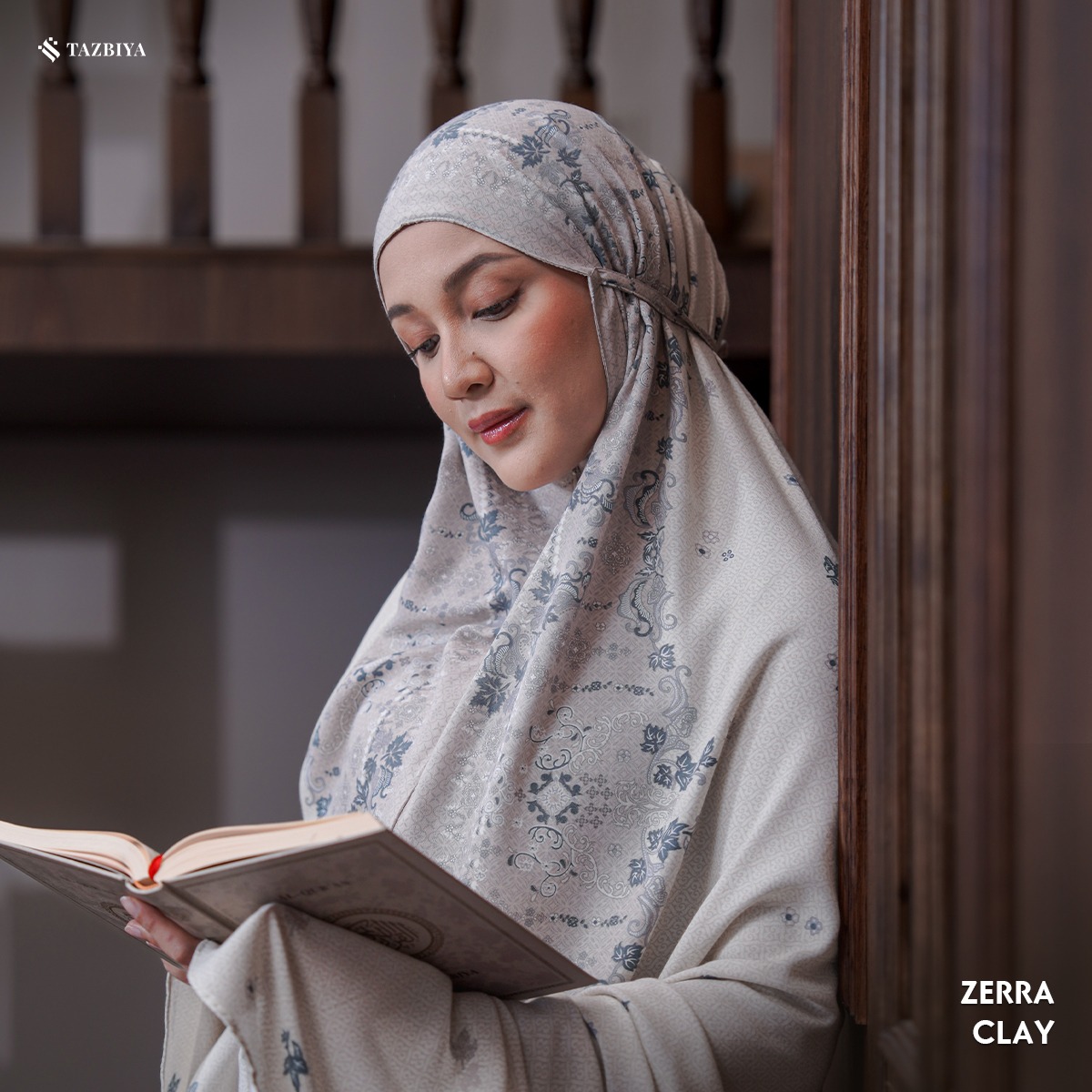 TAZBIYA - Mukena ZERRA Series (Mukena Dewasa Motif Bunga Bahan Rayon 2in1)