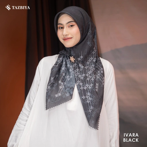Image of TAZBIYA SCARF - IVARA SERIES I TAZBIYA HIJAB VOAL MOTIF LASER CUT