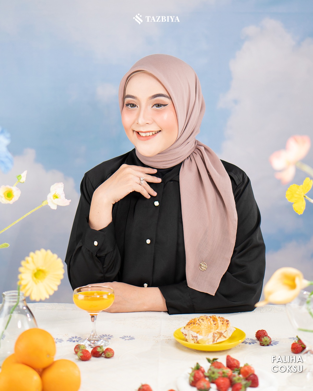 TAZBIYA SCARF - FALIHA SERIES I JILBAB SEGI EMPAT POLOS VOAL PREMIUM