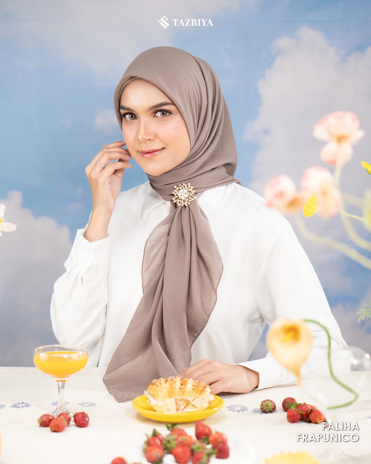 TAZBIYA SCARF - FALIHA SERIES I JILBAB SEGI EMPAT POLOS VOAL PREMIUM
