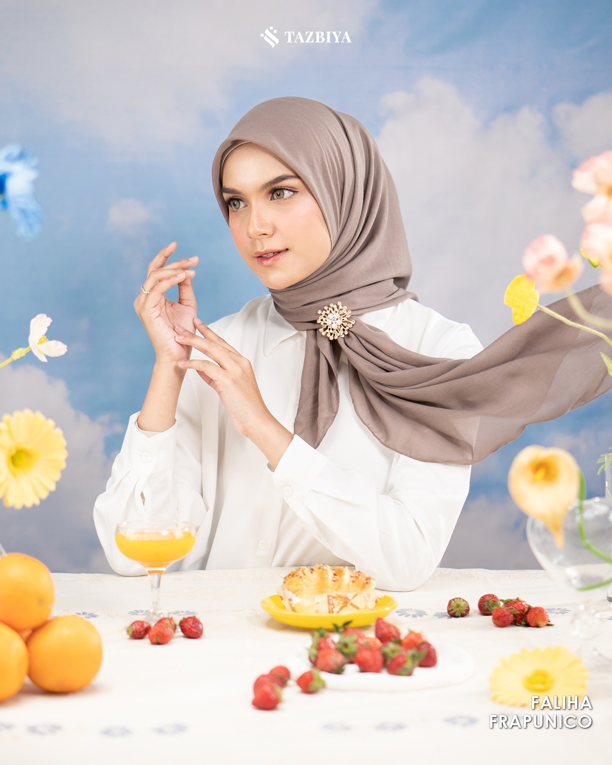 TAZBIYA SCARF - FALIHA SERIES I JILBAB SEGI EMPAT POLOS VOAL PREMIUM