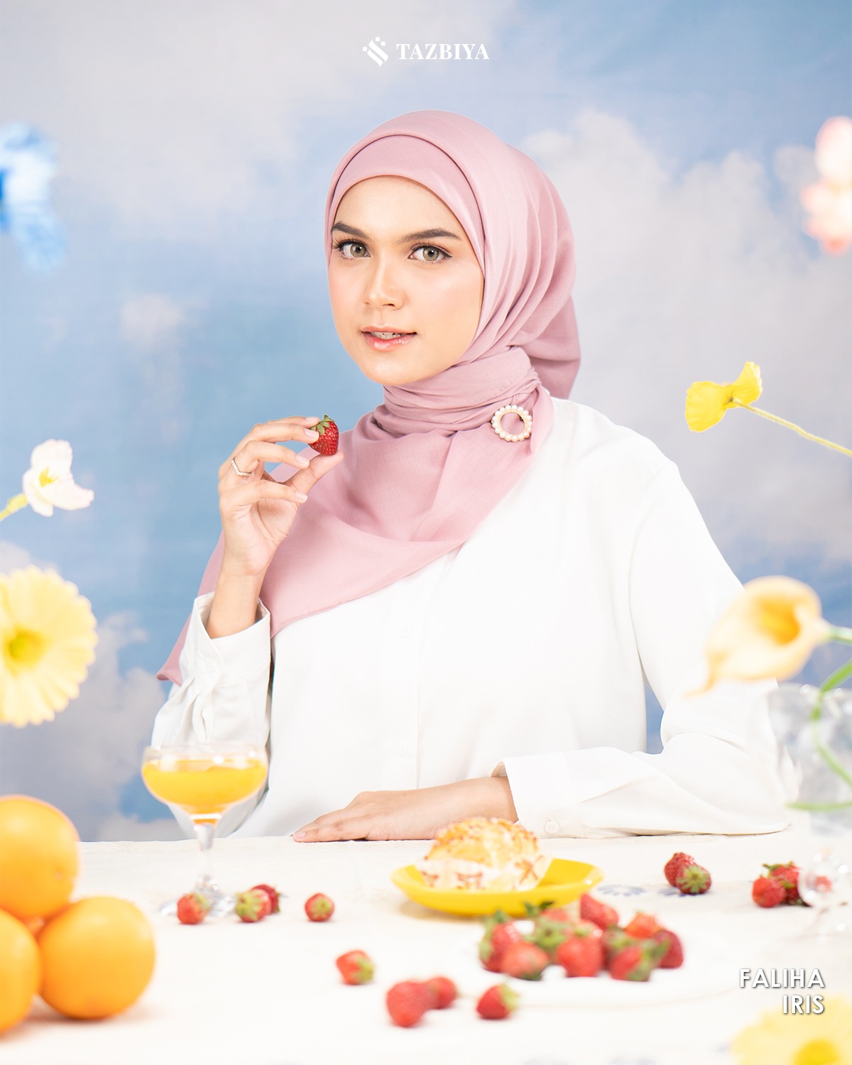 TAZBIYA SCARF - FALIHA SERIES I JILBAB SEGI EMPAT POLOS VOAL PREMIUM
