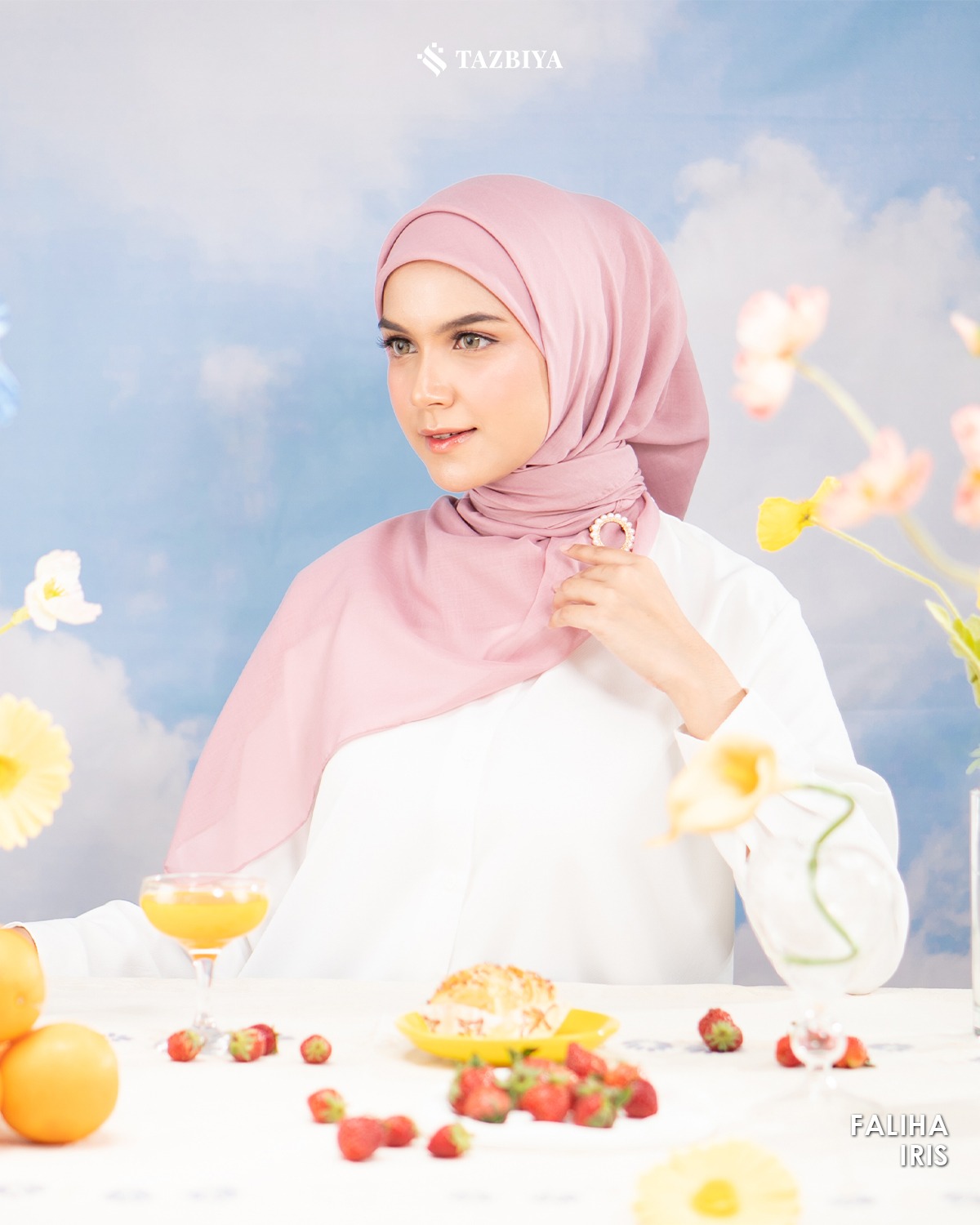 TAZBIYA SCARF - FALIHA SERIES I JILBAB SEGI EMPAT POLOS VOAL PREMIUM