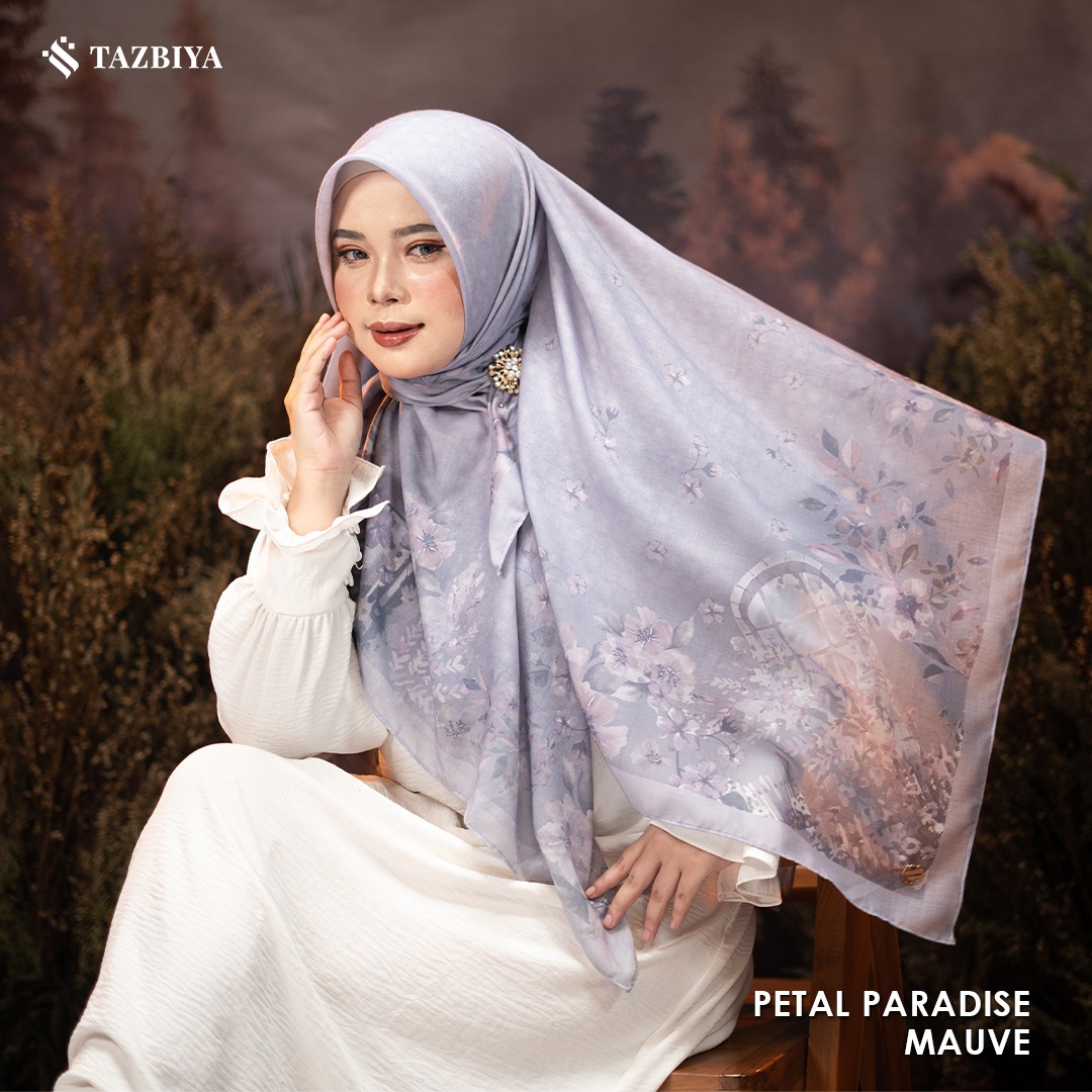 TAZBIYA SCARF - PETAL PARADISE SERIES I TAZBIYA HIJAB VOAL MOTIF LASER CUT