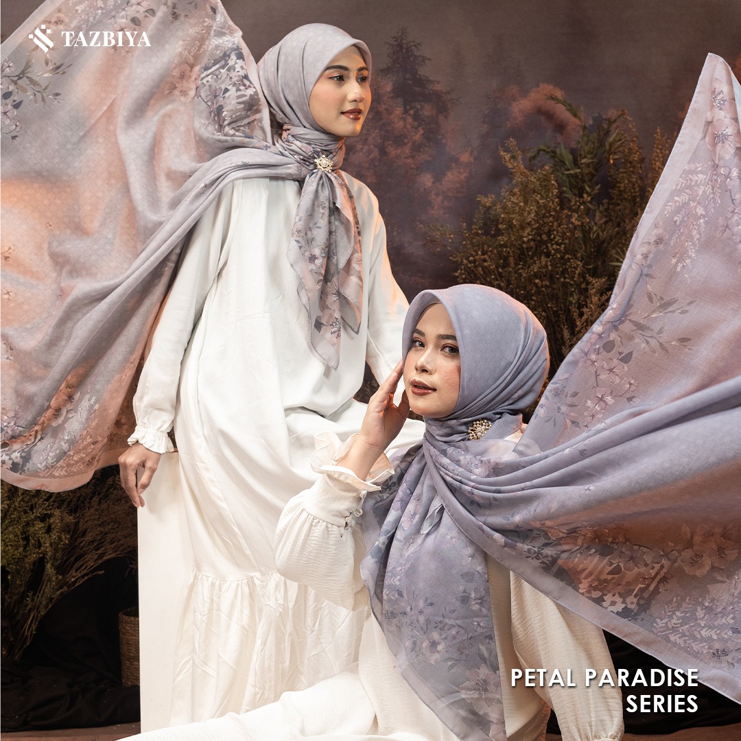 TAZBIYA SCARF - PETAL PARADISE SERIES I TAZBIYA HIJAB VOAL MOTIF LASER CUT
