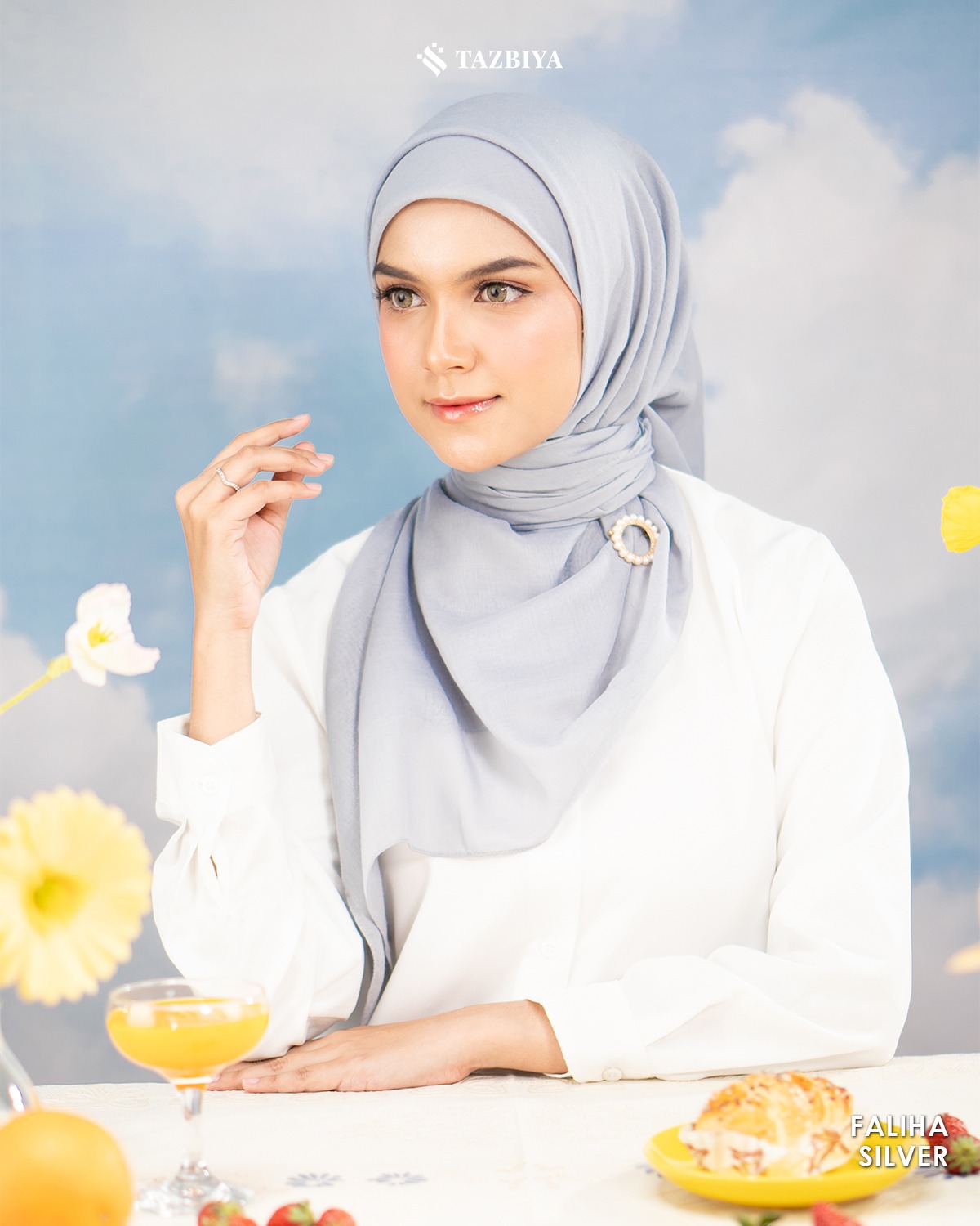TAZBIYA SCARF - FALIHA SERIES I JILBAB SEGI EMPAT POLOS VOAL PREMIUM