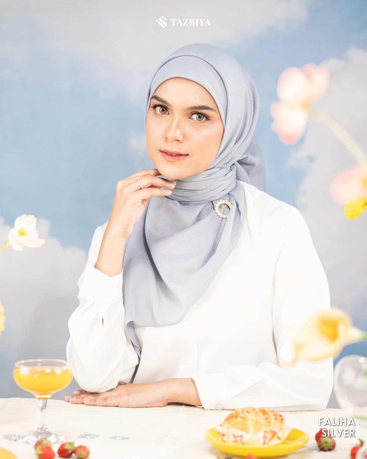 TAZBIYA SCARF - FALIHA SERIES I JILBAB SEGI EMPAT POLOS VOAL PREMIUM