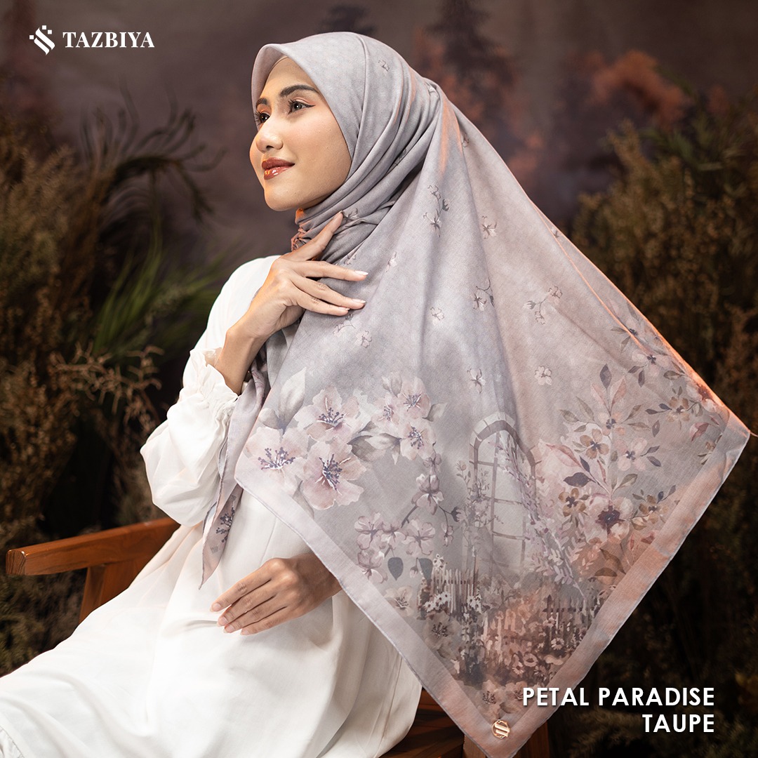 TAZBIYA SCARF - PETAL PARADISE SERIES I TAZBIYA HIJAB VOAL MOTIF LASER CUT