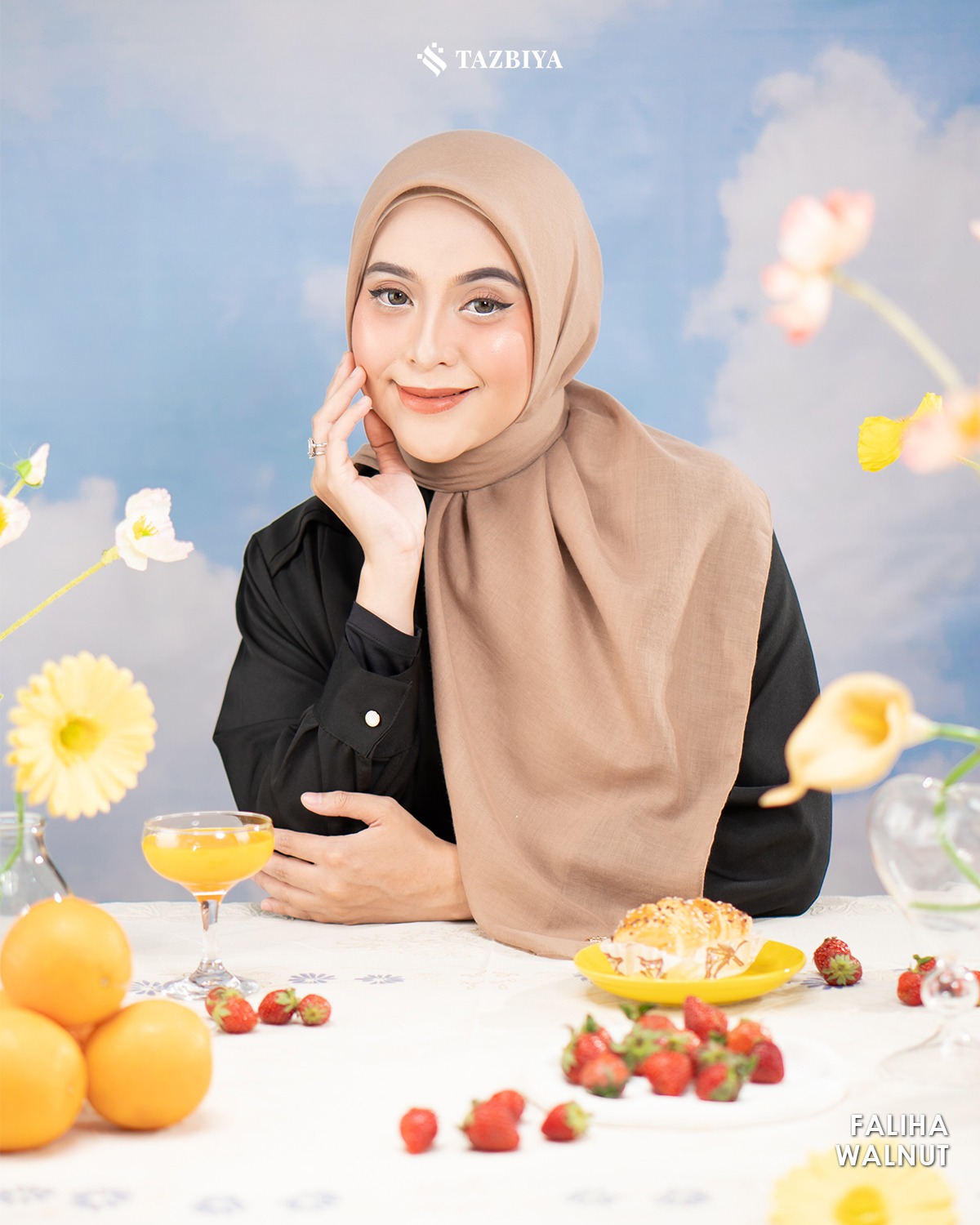 TAZBIYA SCARF - FALIHA SERIES I JILBAB SEGI EMPAT POLOS VOAL PREMIUM