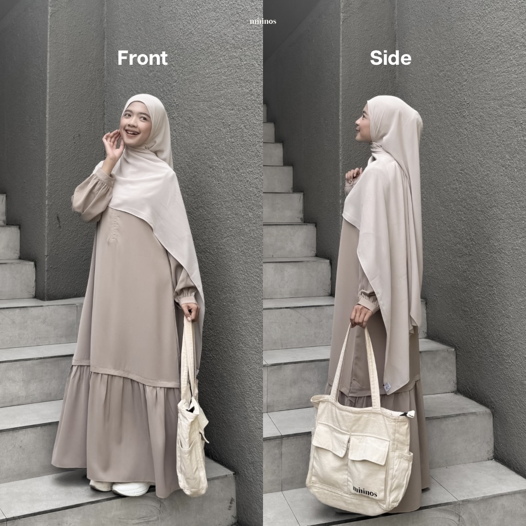 Mininos Hinari Simply Dress Gamis Muslimah Modern