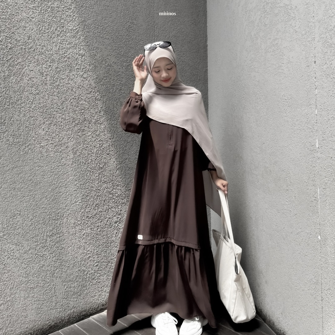 Mininos Hinari Simply Dress Gamis Muslimah Modern