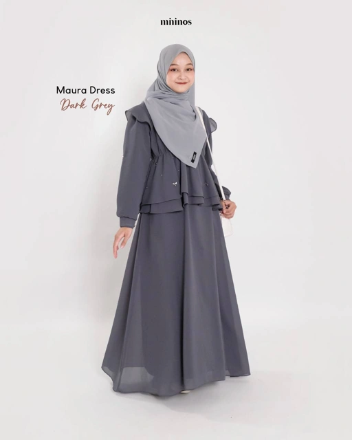Image of Mininos Maura Dress | Gamis Ceruty Kondangan Remaja Muslimah Payet Panjang