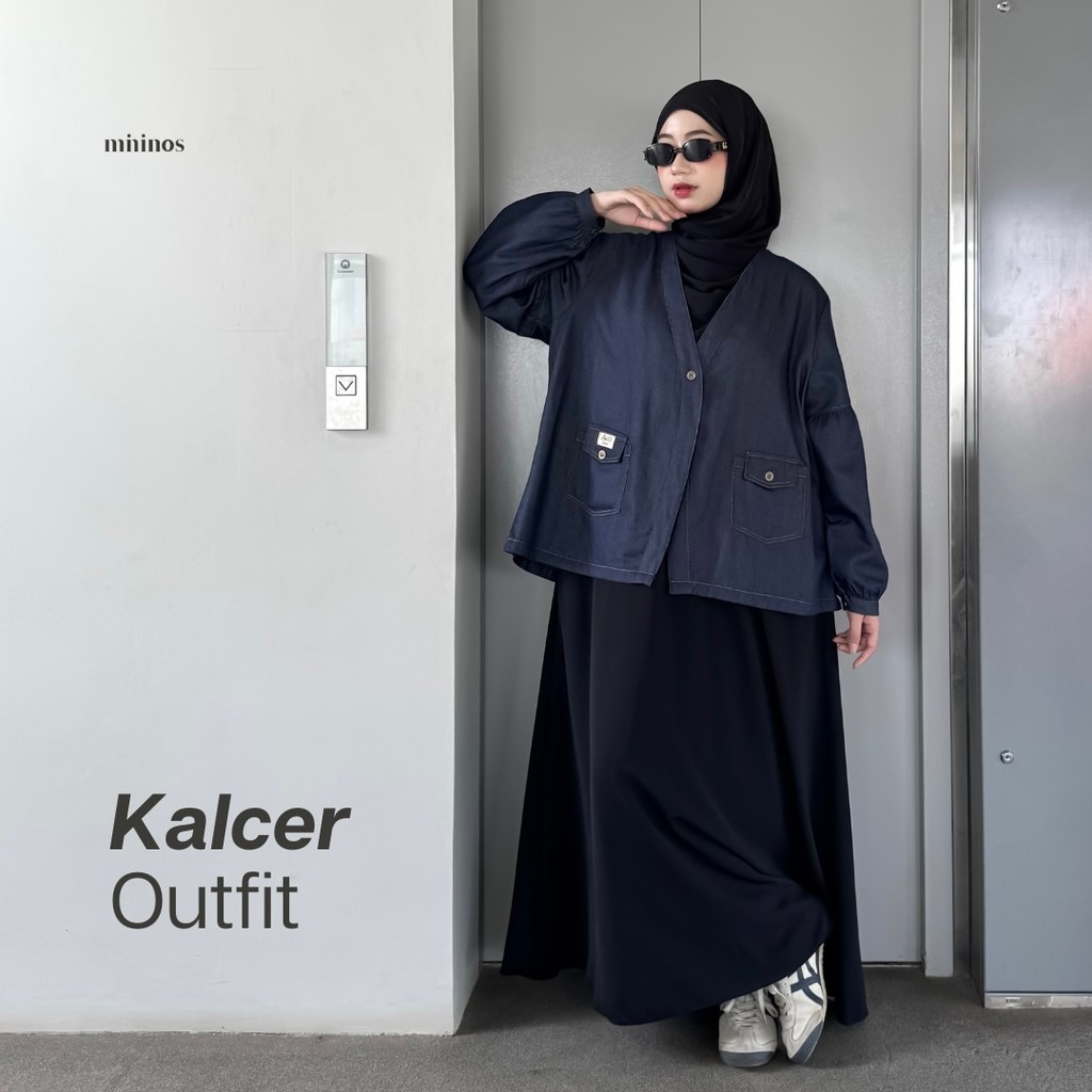 Mininos Kizuna Jeans Outer Luaran Hangout Kasual Wanita