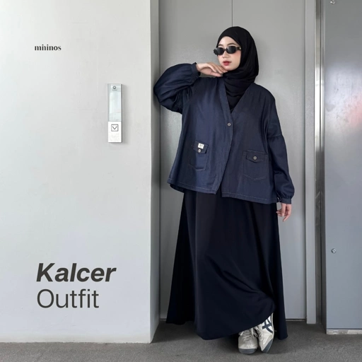 Mininos Kizuna Jeans Outer Luaran Hangout Kasual Wanita