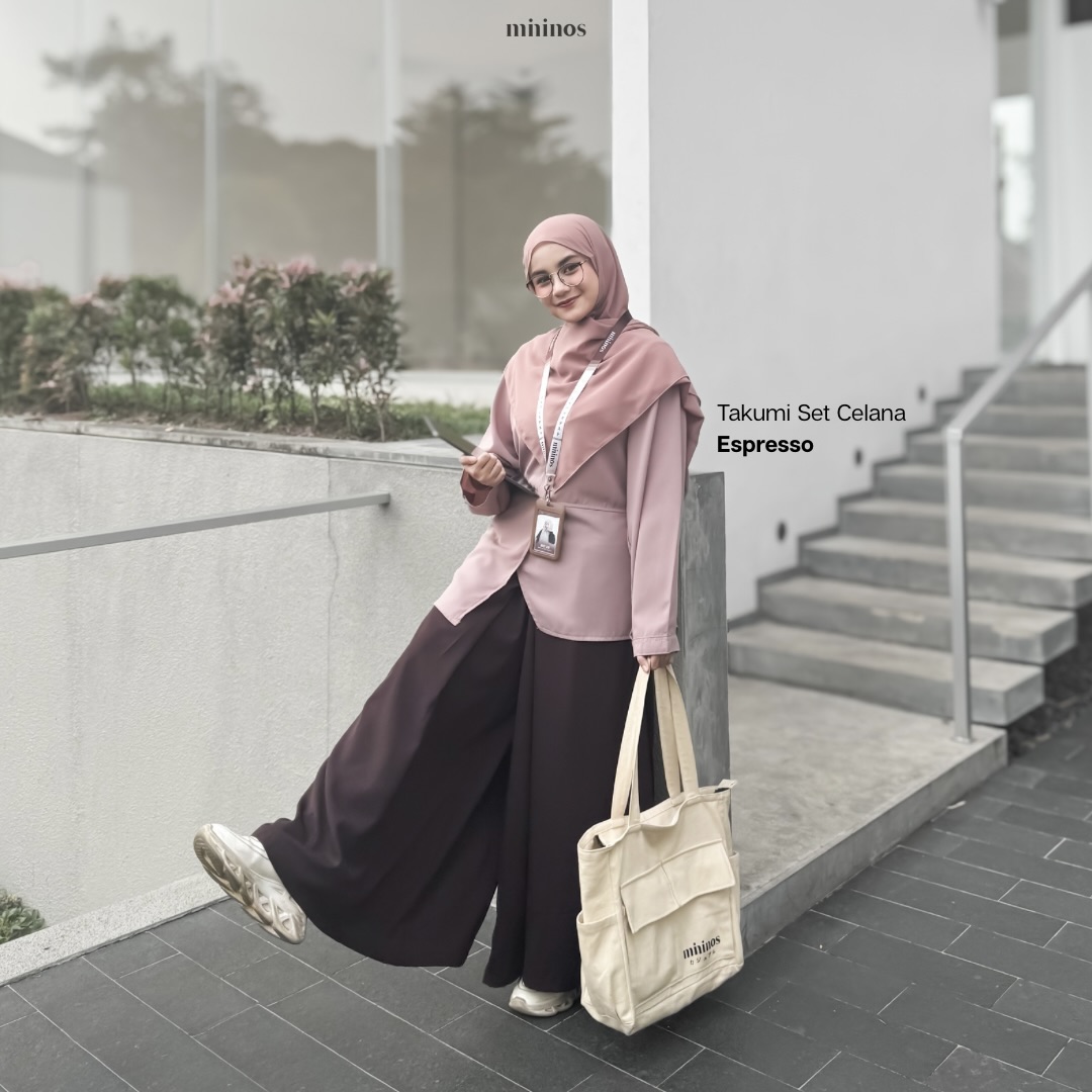 Mininos Takumi Set Celana Setelan Rok Celana Muslimah