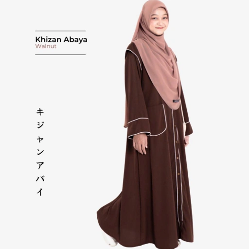 Image of Mininos Khizan Abaya Bisban |Gamis Daily Kancing Aktif Lebaran Remaja Terbaru