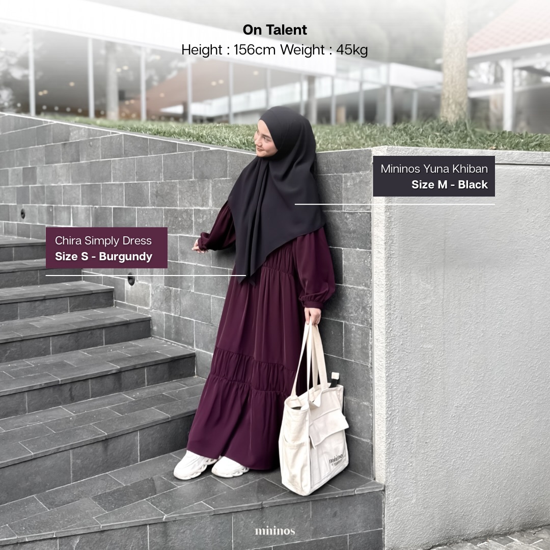 Mininos Chira Simply Dress Gamis Muslimah Syari Stylish Wanita