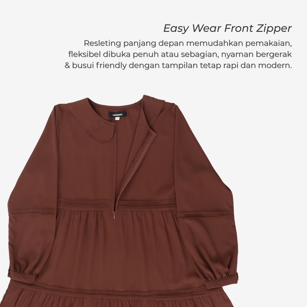 Mininos Kayla Dress Lipit Gamis Daily Busui Remaja Muslimah Terbaru
